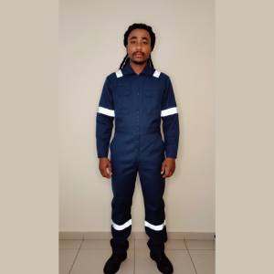 Product Title D59 Premium 100% Cotton Hi-Vis 1-Piece Suit – Navy Blue