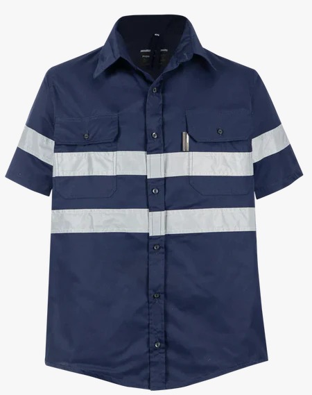 short sleev two tone mining shirt
