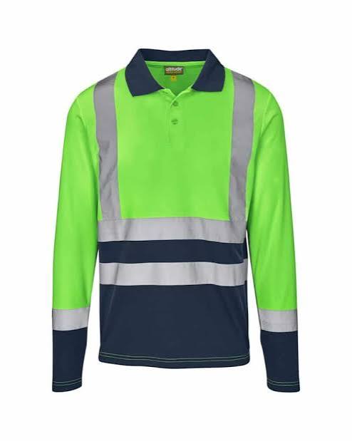 Two-Tone High-Visibility Long Sleeve Reflective Golf Shirt - Image 2