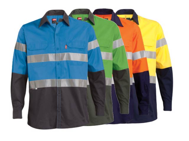 Long sleev two tone mining shirt