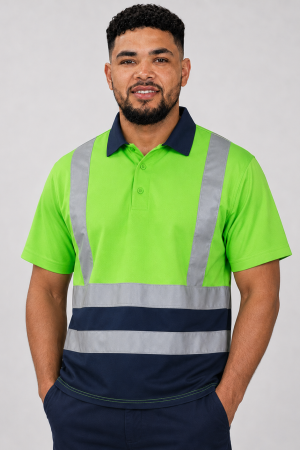 short sleev two tone golf shirt