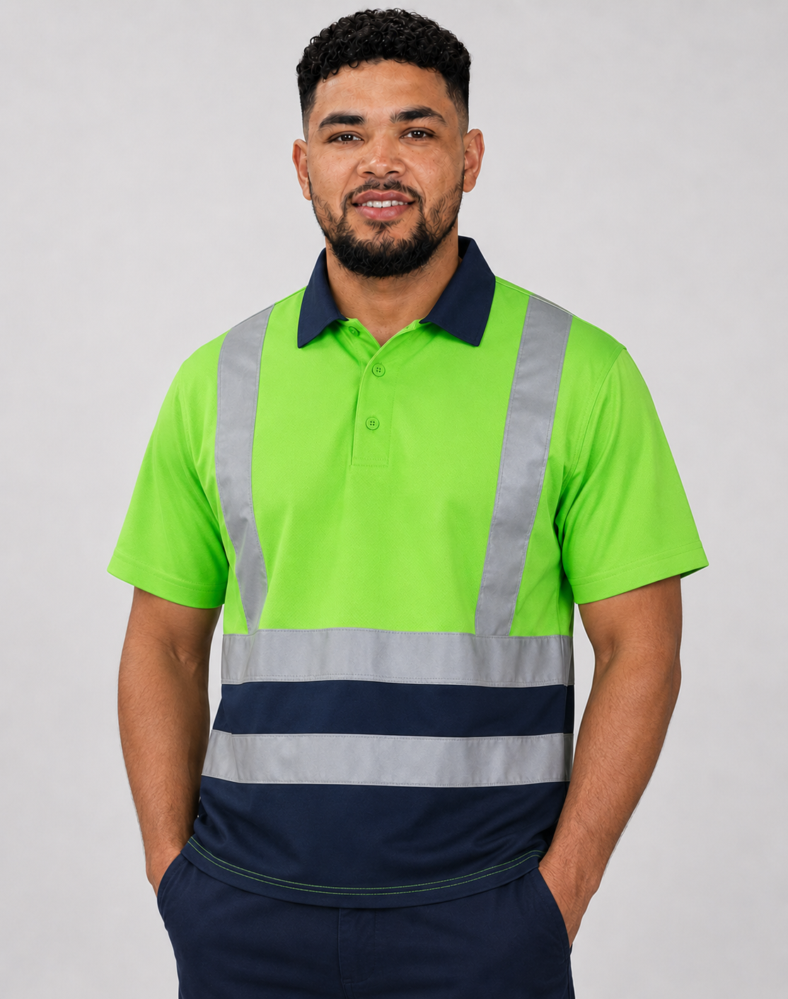 short sleev two tone golf shirt