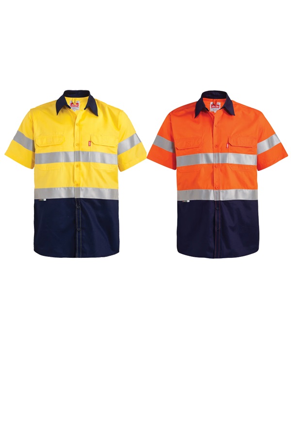 short sleev two tone mining shirt